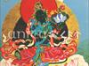 Green Tara-9X12,birsh board, acrylic, gold leaf