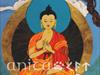 Shakymuni Buddha9X12,birch panel acrylic, gold leaf