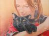 Becky & Cyan 9X12 color pencil.on panel