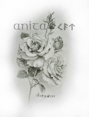 Roses, strathmore, bristol, vellum - 9x12